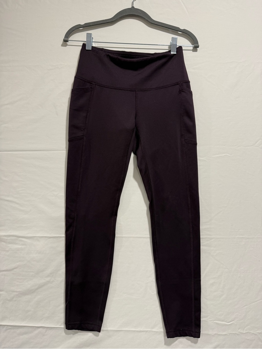 Spyder High Rise Pocket Leggings Dark Plum Purple Full Length